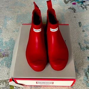Red Hunter rain boots